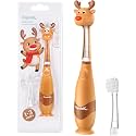 Papablic Toddler Sonic Electric Toothbrush for Ages 1-3 Years, Ruby