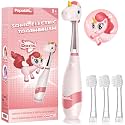 Papablic Toddler Sonic Electric Toothbrush Kids for Ages 1-3, Pink Unicorn