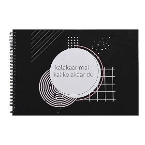 papboo kalakar- a4 artist sketch book - drawing book with back support-140 gsm- 50 pages- matte finished cover