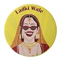 Papboo Ladke Wale, Team Groom Glossy Finished Wedding Badges (Multicolor, 54 Mm) Pack of 15