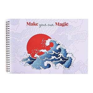 papboo a4 magic design artist sketch book - drawing book with back support-140 gsm- 50 pages- matte finished cover