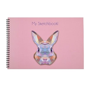 papboo rabbit- a5 artist sketch book - drawing book with back support-140 gsm- 60 pages- matte finished cover
