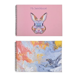 papboo rabbit amp marble- a5 artist sketch book - drawing book with back support-cartridge 140 gsm- 2  60 pages- matte finished cover