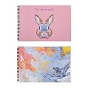 Papboo Rabbit &amp; Marble- A5 Artist Sketch Book - Drawing Book, with Back Support-Cartridge 140 GSM- 2 * 60 Pages- (Matte Finished Cover)