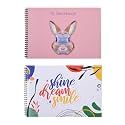 Papboo Rabbit &amp; Shine- A5 Artist Sketch Book - Drawing Book, with Back Support-Cartridge 140 GSM- 2 * 60 Pages- (Matte Finished Cover)