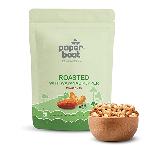 paper boat roasted mixed nuts with wayanad pepper premium dry fruit mix  almonds amp cashews pouch 200g