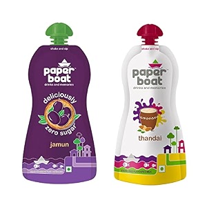 paper boat thandai 180ml pack of 6  paper boat jamun kala khatta juice 200ml pack of 6
