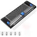 Paper Cutter, 12 Inch Rotary Trimmer, 5 Blades 4 Functions, Up to 6 Sheets Cut, with 2 Reversible Cutting Mats, Black Patent for Cardstock Scrapbooking