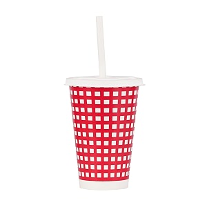 pack2eat paper non slip cups with lid and straw leak proof non-soggy sturdy ideal for cold beverages for party 450 ml 100 pcs multicolor