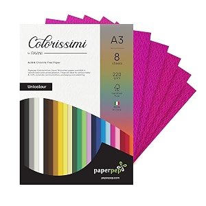 paper pep colorissimi card stock 220gsm a3 ciclamino dark pink unicolor pack of 8 sheets