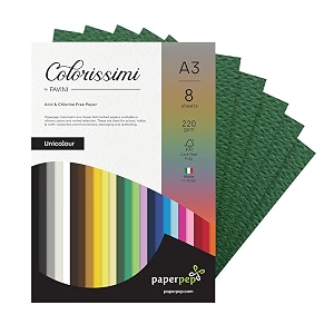 paper pep colorissimi card stock 220gsm a3 pino dark green unicolor pack of 8 sheets