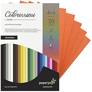 paper pep colorissimi card stock 220gsm 434x634 mandarino orange unicolor pack of 30 sheets