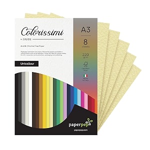paper pep colorissimi card stock 220gsm a3 camoscio pastel yellow unicolor pack of 16 sheets