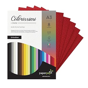 paper pep colorissimi card stock 220gsm a3 rubino dark red unicolor pack of 16 sheets