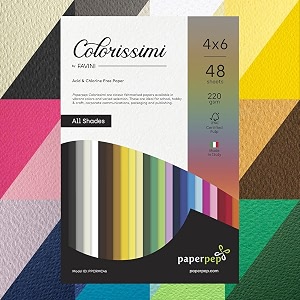 paper pep colorissimi card stock 220gsm 434x634 multicolor shades assorted pack of 48 sheets