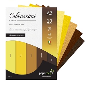 paper pep colorissimi card stock 220gsm a3 shades of autumn assorted pack of 10 sheets