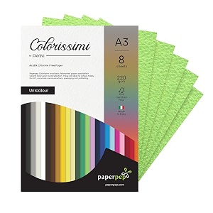 paper pep colorissimi card stock 220gsm a3 pistacchio pastel green unicolor pack of 8 sheets