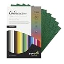 Paper Pep Colorissimi Card Stock 220GSM 4"X6" Pino (Dark Green) Unicolor Pack of 30 Sheets