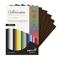 Paper Pep Colorissimi Card Stock 220GSM 4"X6" Caffe (Brown) Unicolor Pack of 60 Sheets