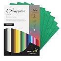 Paper Pep Colorissimi Card Stock 220GSM A3 Verde (Green) Unicolor Pack of 8 Sheets