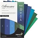 Paper Pep Colorissimi Card Stock 220GSM 4"X6" Shades of Ocean Assorted Pack of 30 Sheets