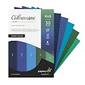 Paper Pep Colorissimi Card Stock 220GSM 4"X6" Shades of Ocean Pack of 60 Sheets