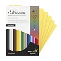 Paper Pep Colorissimi Card Stock 220GSM 4"X6" Girasole (Light Yellow) Unicolor Pack of 60 Sheets