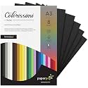 Paper Pep Colorissimi Card Stock 220GSM A3 Nero (Black) Unicolor Pack of 16 Sheets
