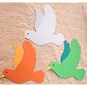 Paper Pigeon Cutout Decorations | Republic Day | Independence Day | Patriotic Theme | Green Orange Yellow | Pack of 12