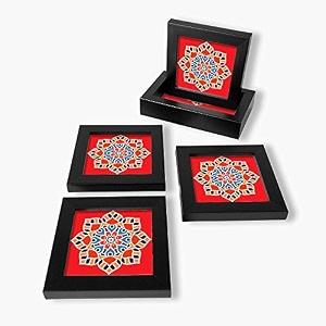 paper plane design coasters set of 4 designer patterns for homebar office and gifting g