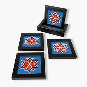 paper plane design coasters set of 4 designer patterns for homebar office and gifting i