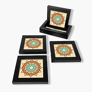 paper plane design coasters set of 4 designer patterns for homebar office and gifting c