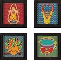 Paper Plane Design Coasters Set of 4 Designer Patterns for Home,Bar, Office and Gifting. (A)