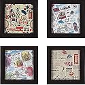 Paper Plane Design Coasters Set of 4 Designer Patterns for Home,Bar, Office and Gifting. (E)