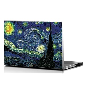 paper plane design starry night by vincent van ghogh laptop skin for 141 inch to 17 inch laptop