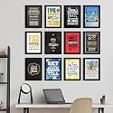 PAPER PLANE DESIGN Time Is Short Quote and Motivational Framed Posters - Inspirational Frame For Home Decor. (Set Of 12)