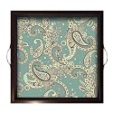 PAPER PLANE DESIGN Wooden Serving Tray for Serving, Square Large Serving Tray Table Decoration (Square 12 INCH) (G)