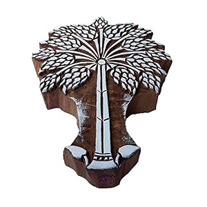 paper print block large palm tree design big wood stamp