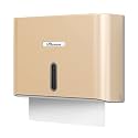 Paper Towel Dispenser Wall Mount, Adhesive No Drilling Multifold Trifold C Fold Commercial Hand Towel Dispenser,Gold