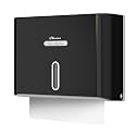 Paper Towel Dispenser Wall Mount, Adhesive No Drilling Multifold Trifold C Fold Commercial Hand Towel Dispenser,Black