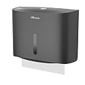 Paper Towel Dispenser Wall Mount, Adhesive No Drilling Multifold Trifold Cfold Commercial Hand Towel Dispenser,Silver-PN6015