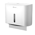 Paper Towel Dispenser Wall Mount, Adhesive No Drilling Multifold Trifold Cfold Commercial Hand Towel Dispenser,White-PN6015
