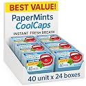 Papermints Coolcaps Sugar-Free Breath Mints 24 x 40-pack. Keto-Friendly Gut Cleanse Breath Freshener Bad Breath Treatment for Dry Mouth & Halitosis. Mouthwash Travel size.