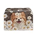 Papillon Daisy Print Toaster Oven Dust Cover 4 Slice Wide Slot Anti Fingerprint Bread Maker Cover Small Kitchen Appliance Covers for Kitchen Counter