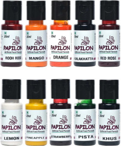 papilon set of 10 flavouring emulsions 20ml x 10 bottles mixed fruit liquid food essence 20 ml