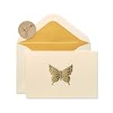 Papyrus Blank Cards with Envelopes, Gold Butterfly (14-Count)