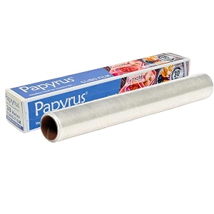 papyrus food wrapping cling film  ideal for food storage food packing  biodegradable and eco-friendly  multipurpose food wrapper  material-organic cellulose pack of 1 30m