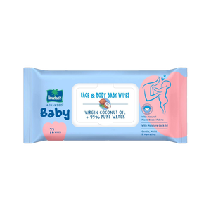 parachute advansed baby face  body baby wipeswith virgin coconut oil 99 pure water ph balanced