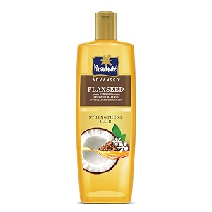 parachute advansed flaxseed enriched coconut hair oil for stronger smoother hair  up to 10x less breakage 2x softer hair  deep nourishment with jasmine extract 300ml