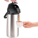 PARACITY Airpot Coffee Dispenser with Pump, 64.2 oz Stainless Steel Carafe